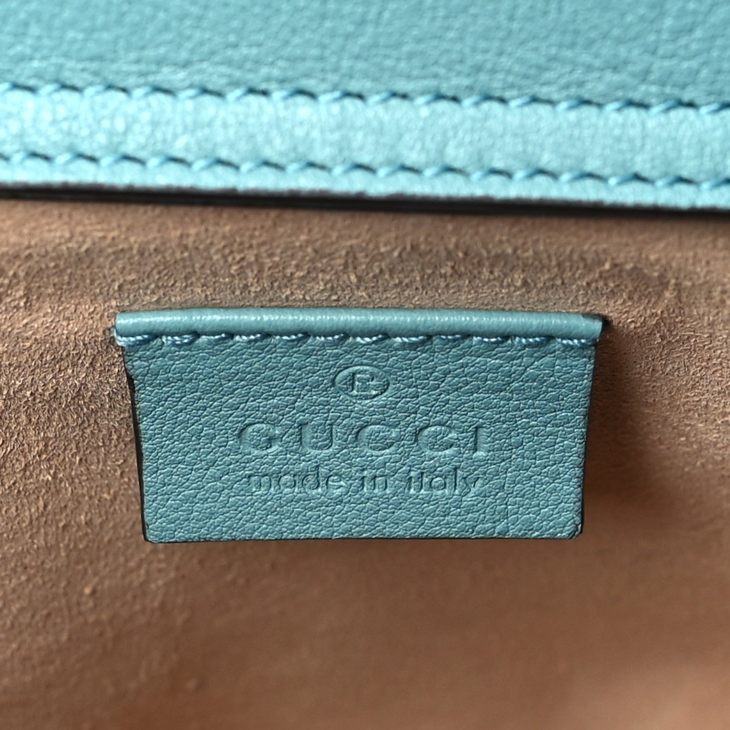 Gucci Wonka Grain Calfskin Mini Diana Tote Bag Dusty Azure Orange Fluo 6 of 9