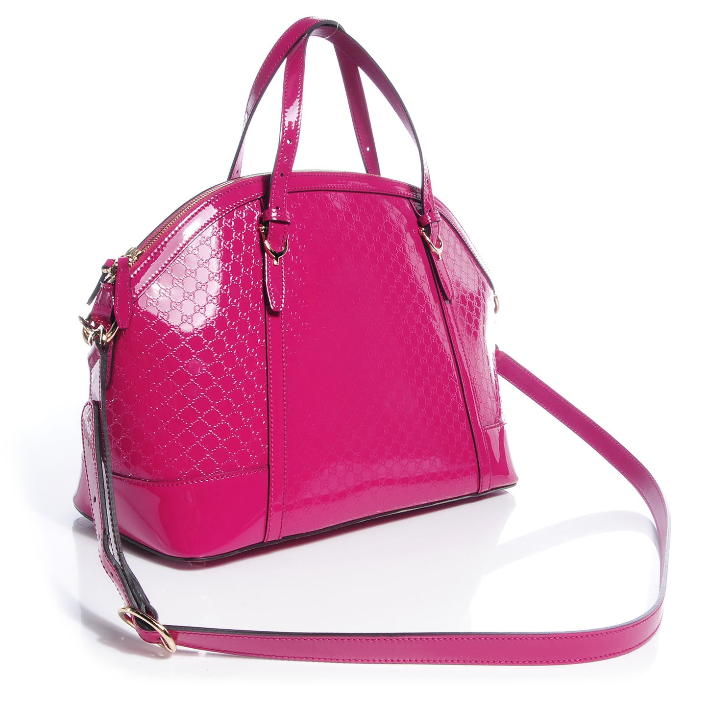 Patent Microguccissima Medium Nice Top Handle Dome Bag Bright Bouganville
