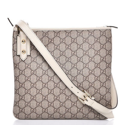Gucci GG Plus Monogram Flat Messenger Bag Beige Off White 1 of 7