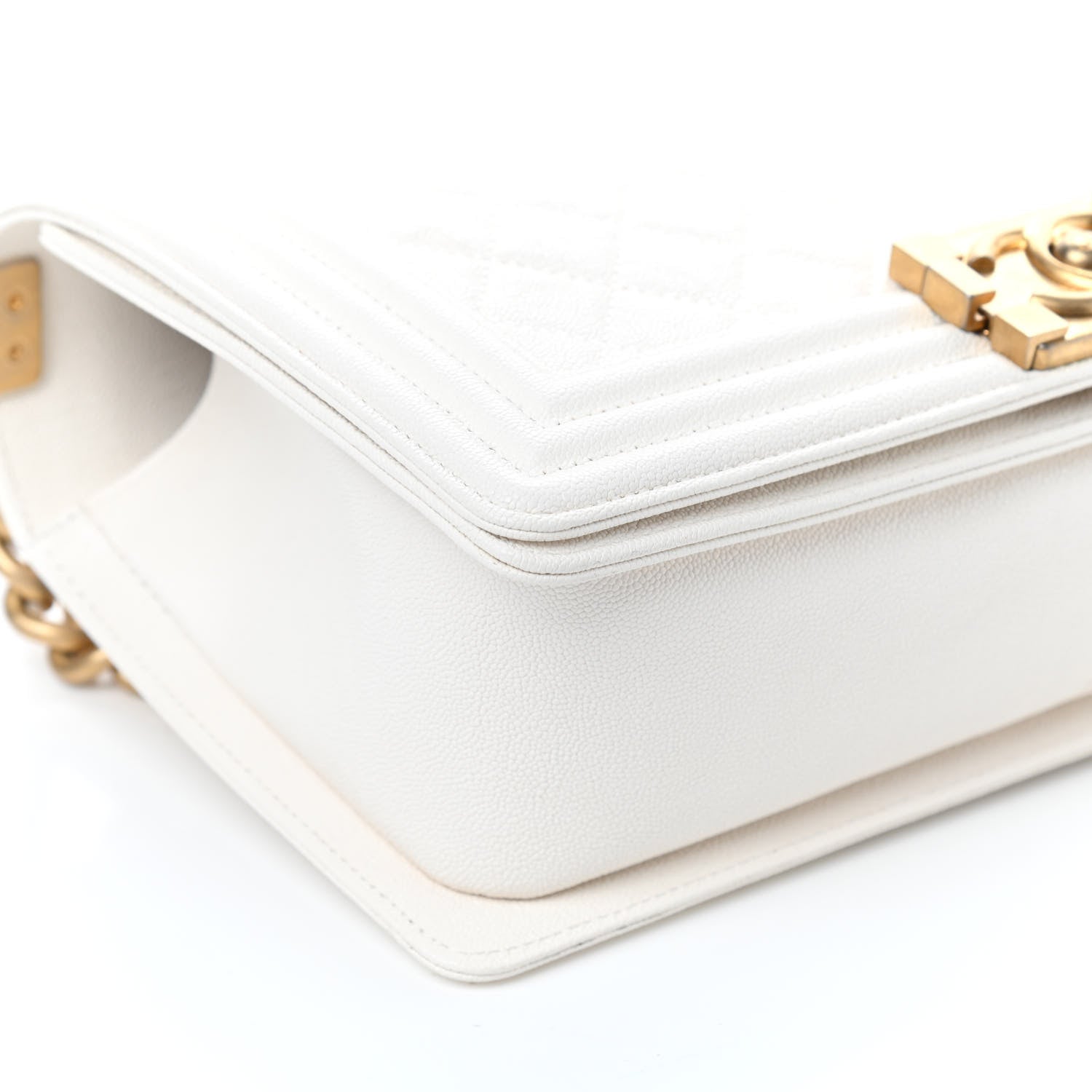 Chanel Caviar Quilted Medium Boy Flap Ivory 8 of 10