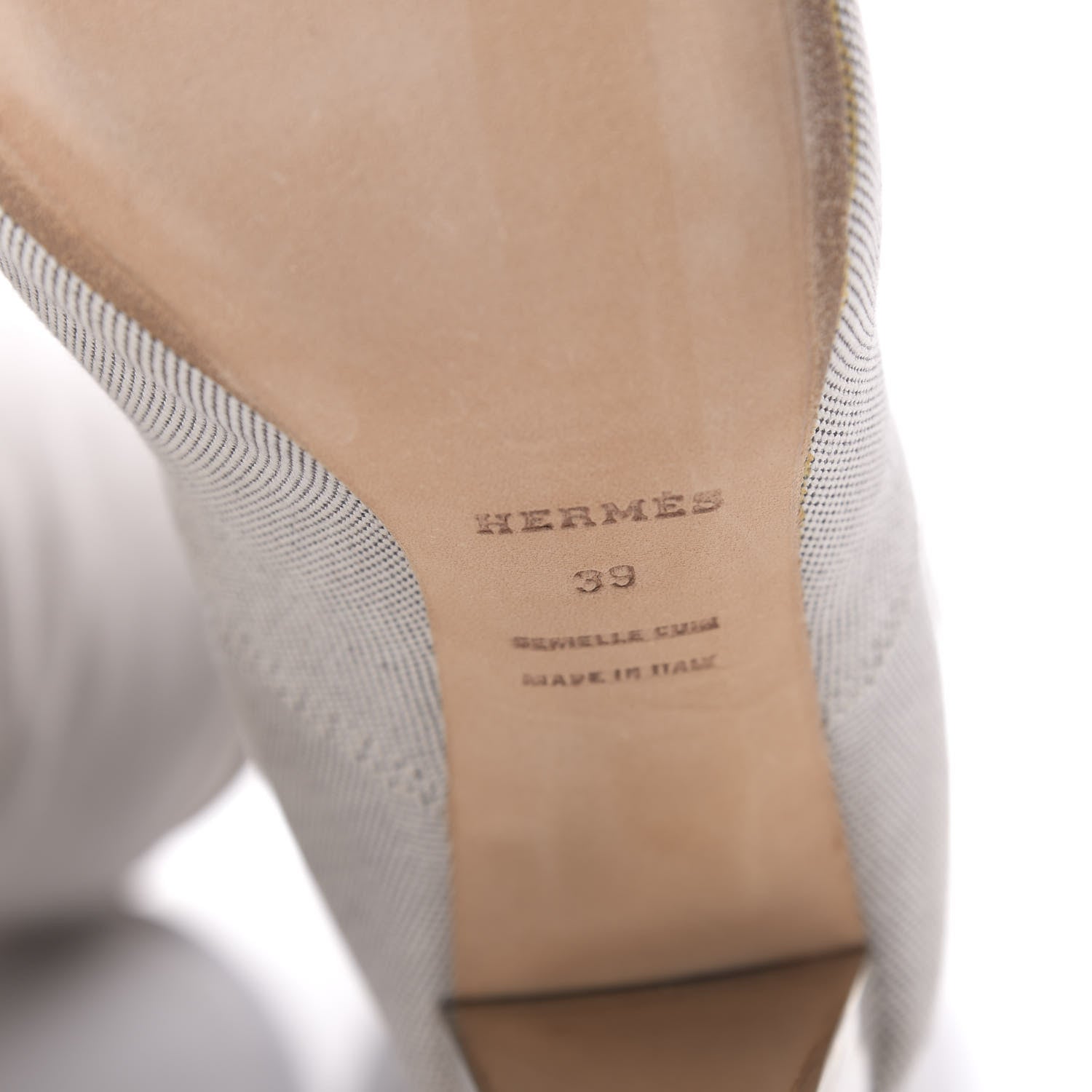 Hermes Toile Calfskin Knee High Riding Boots 39 6 of 6