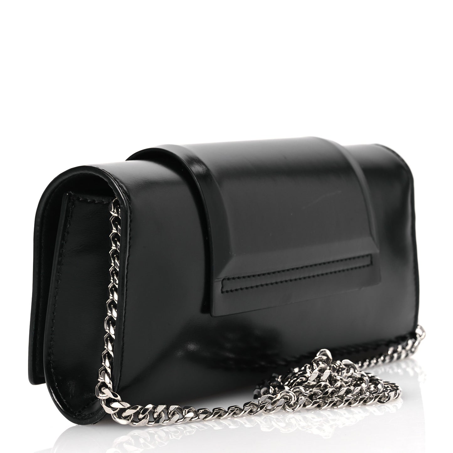 Calfskin Infinity Flap Clutch Black
