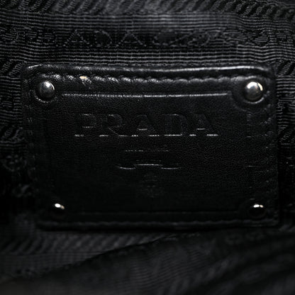 Prada Soft Calf Pleated Two Pocket Hobo Black 6 of 17