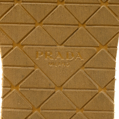 Prada Raffia Metal Triangle Logo Woven Flatform 35mm Slide Sandals 39 Naturale 6 of 10