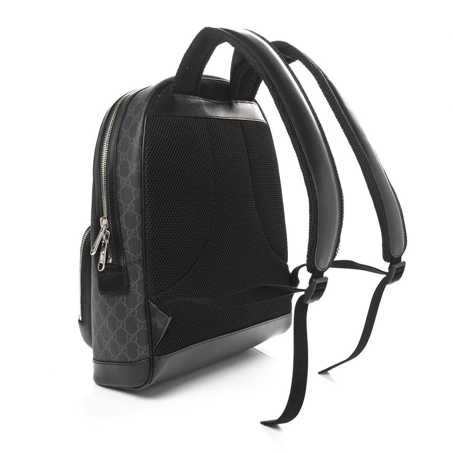 GG Supreme Monogram Textured Calfskin Retro Interlocking G Backpack Black