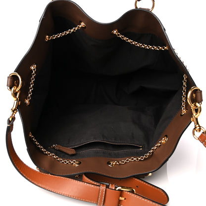 Fendi Vitello Grace King Karligraphy Chain Bucket Bag Moka Cuoio 4 of 5