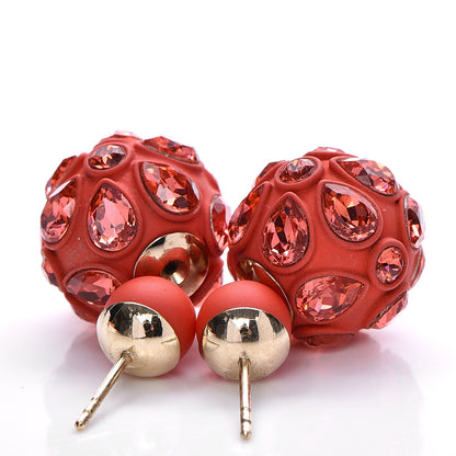 Christian Dior Crystal Mise En Dior Tribal Earrings Red 4 of 5