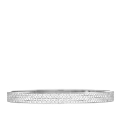 Hermes 18K White Gold Diamond PM Collier De Chien Full Pave Bracelet SH 2 of 3