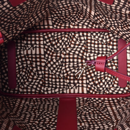 MCM Visetos Medium Liz Reversible Shopper Tote Beige Red 8 of 14