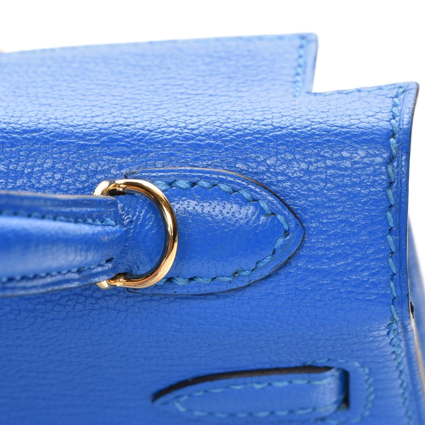 Chevre Mysore Mini Kelly Sellier 20 Bleu Hydra