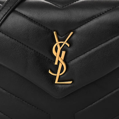 Saint Laurent Calfskin Y Quilted Monogram Toy Loulou Crossbody Bag Black 8 of 11