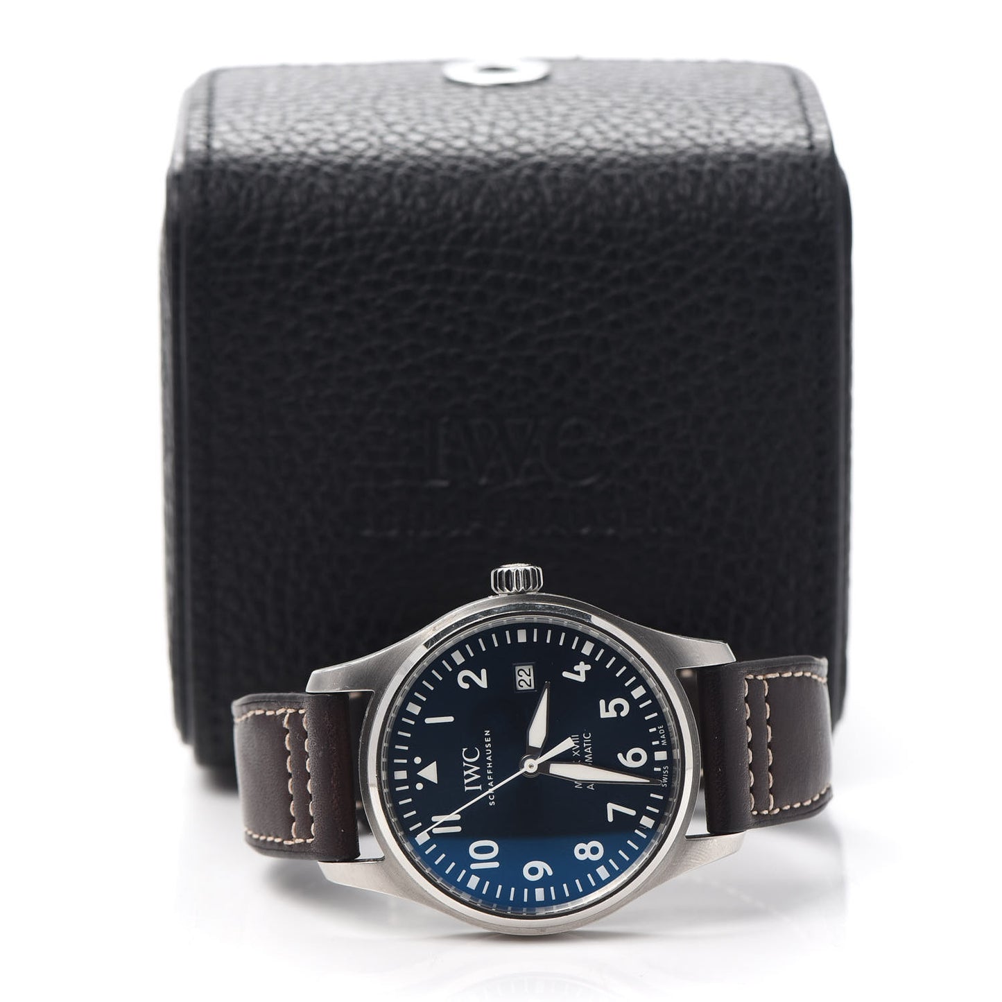 Stainless Steel Calfskin 40mm Pilot Mark XVIII Edition Le Petit Prince Automatic Watch Blue IW327010