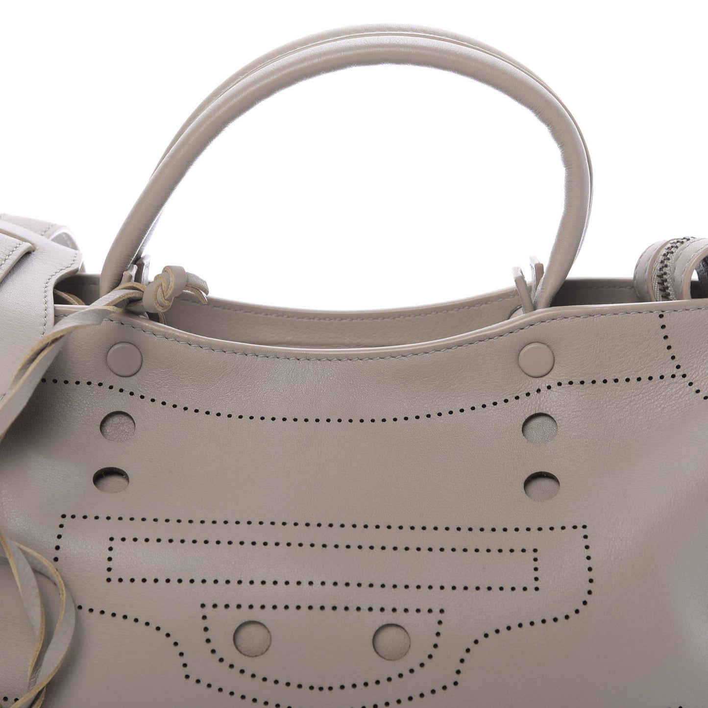 Veau Soyeux Perforated Blackout Hardware S City Gris Cendre