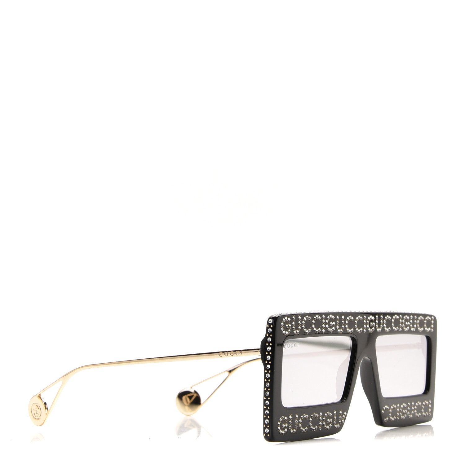 Gucci Acetate Crystal Mask-Frame Sunglasses GG0431S Black 2 of 8