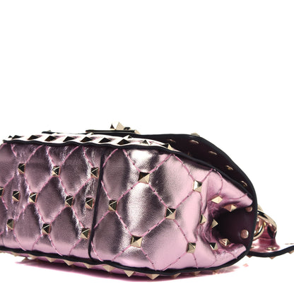 Valentino Garavani Metallic Nappa Micro Rockstud Spike Shoulder Bag Giacinto 8 of 8