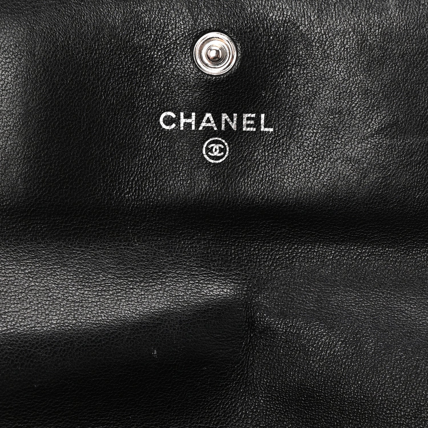 Chanel Lambskin Embossed Camellia Large Gusset Flap Wallet Black 6 of 10
