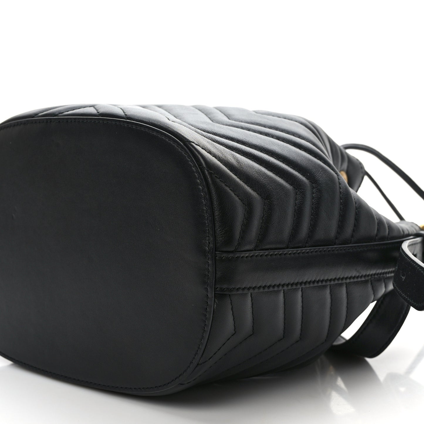Calfskin Matelasse Sylvie Web GG Marmont Bucket Bag Black