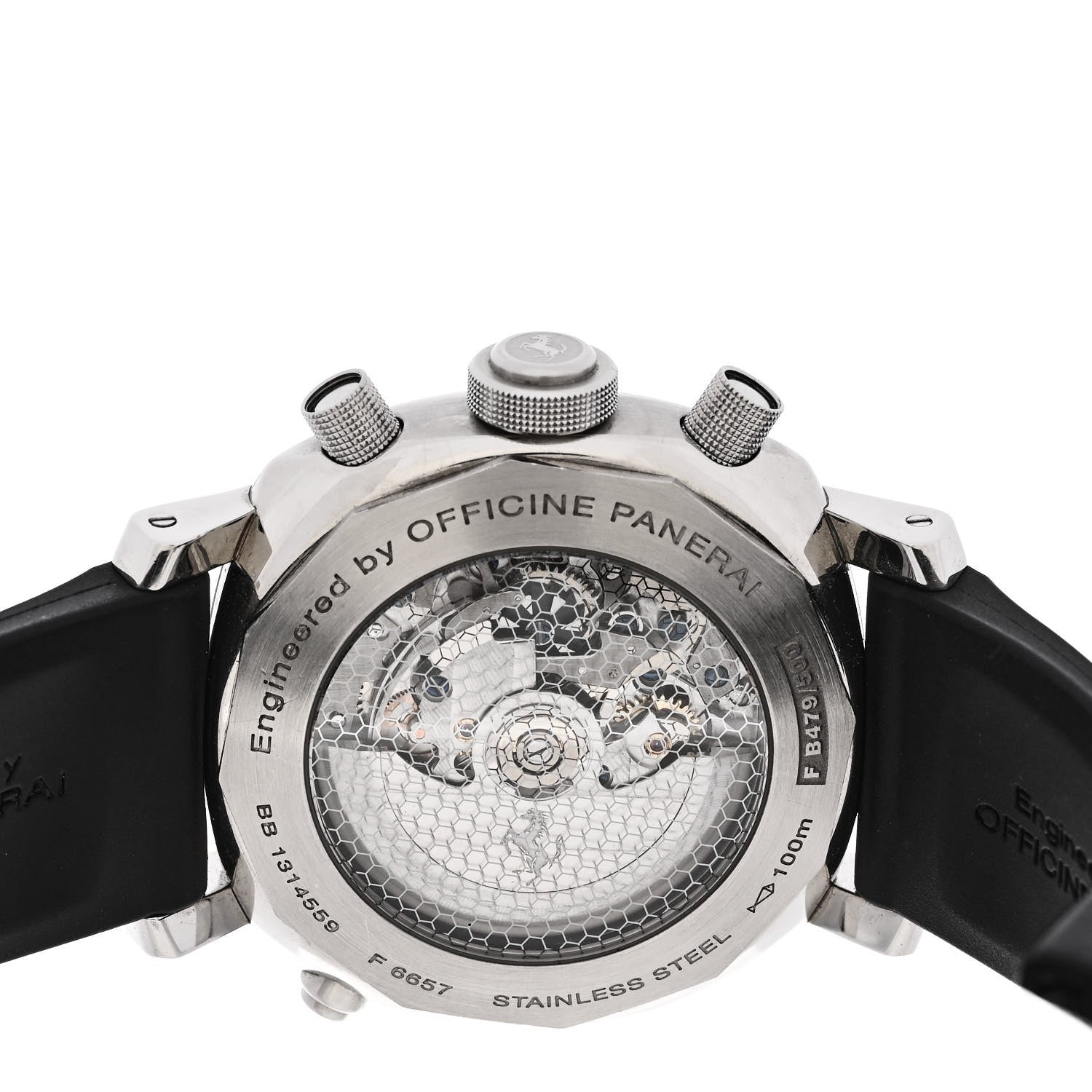 Panerai Stainless Steel Rubber 45mm Ferrari Rattrapante Limited Edition Automatic Watch Black FER00010 4 of 4