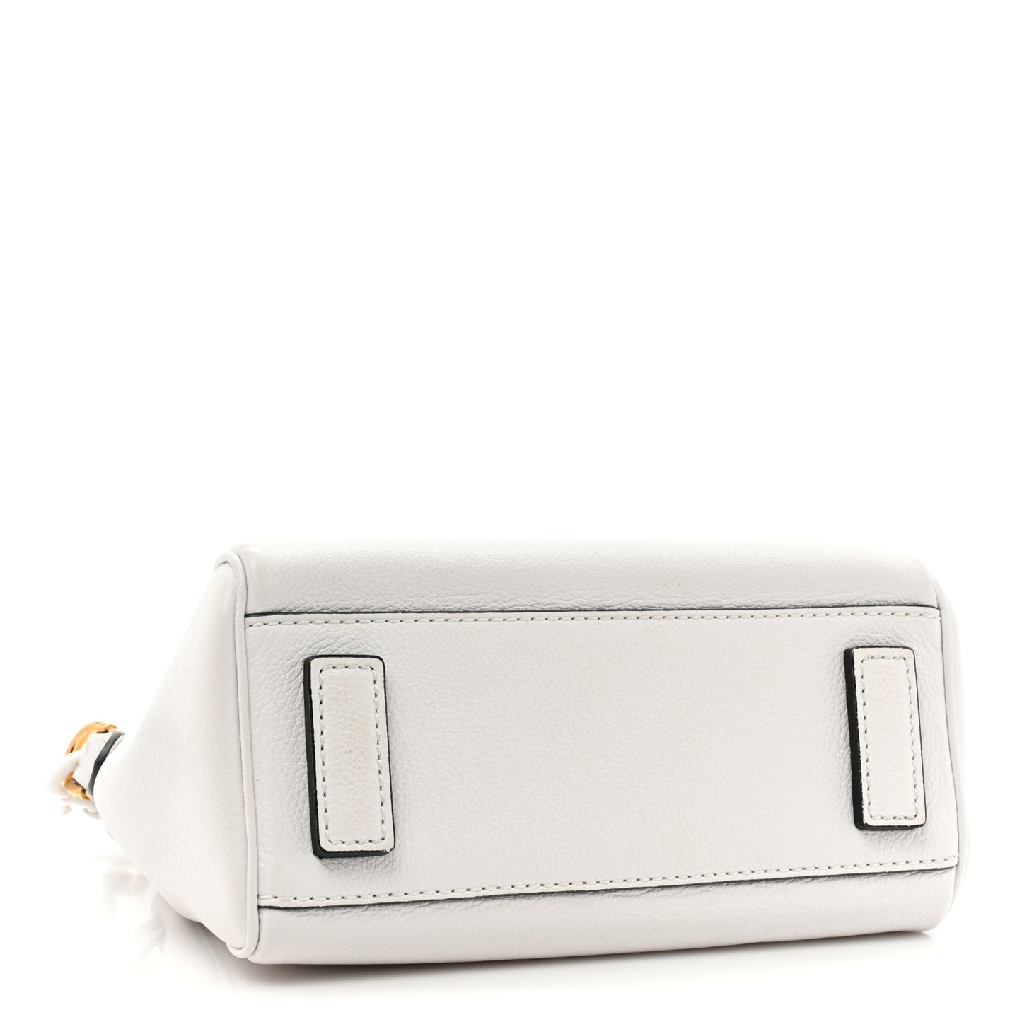 Grained Calfskin Small La Medusa Top Handle Bag White
