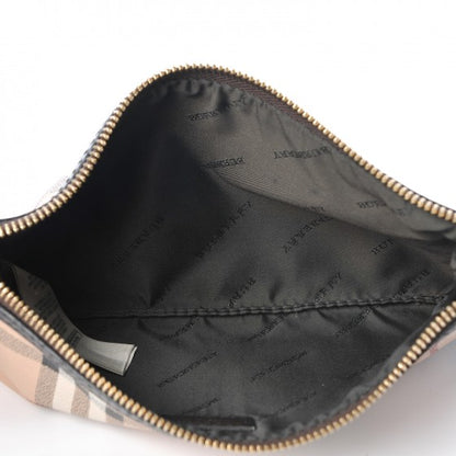 Burberry Haymarket Check Small Peyton Crossbody Clutch Bag Chocolate 5 of 8