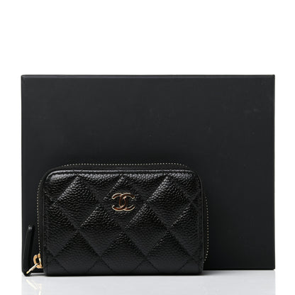 Chanel Caviar Quilted Zip Card Holder Black 8 of 8