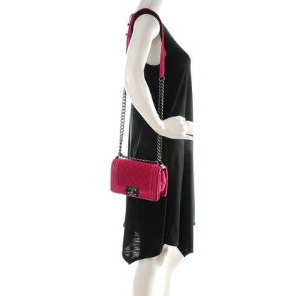 Chanel Velvet Quilted Small Boy Flap Pink 2 of 8