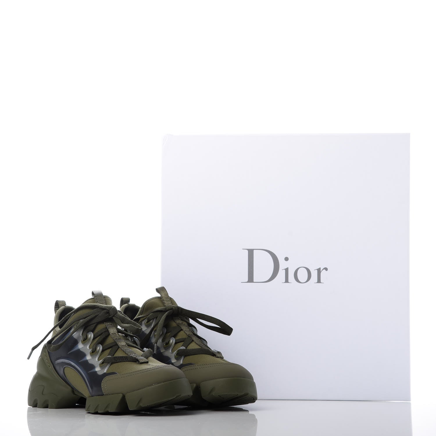 Christian Dior Neoprene Rubber Womens D-Connect Sneakers 35 Kaki 9 of 9