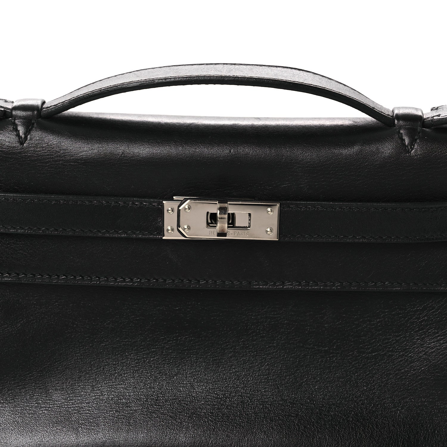 Hermes Evercalf Kelly Pochette Clutch Black 8 of 12