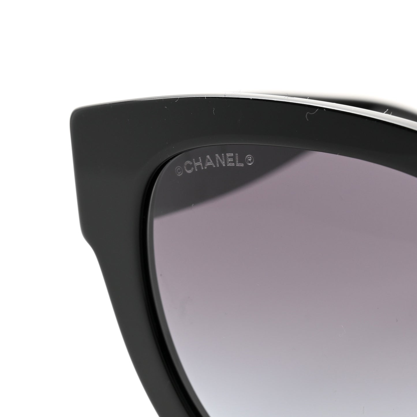 Acetate Square CC Heart Sunglasses 5478-A Black