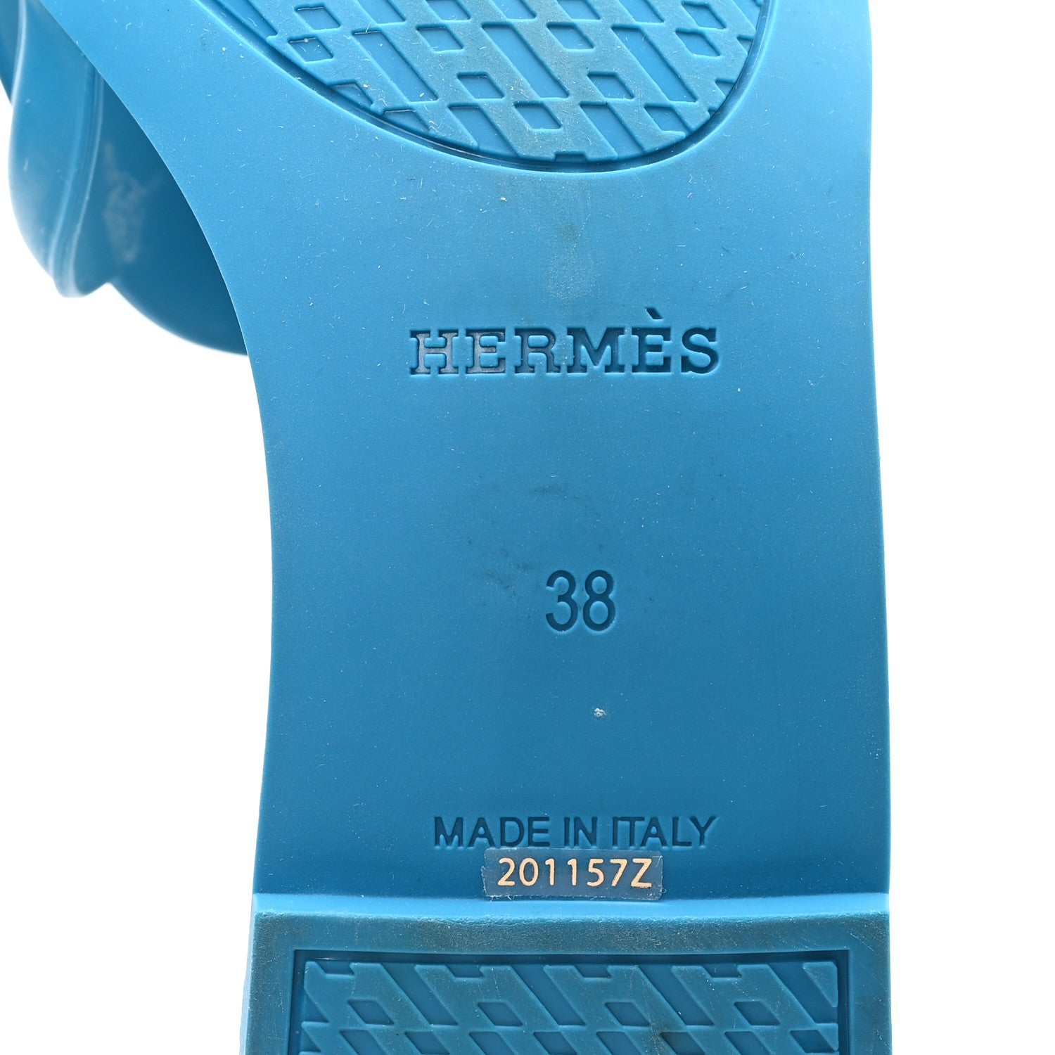 Hermes Rubber Aloha Sandals 38 Bleu Vif 7 of 9