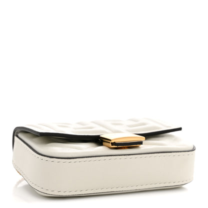 Fendi Nappa Matisse FF Embossed Nano Baguette Charm White 3 of 10