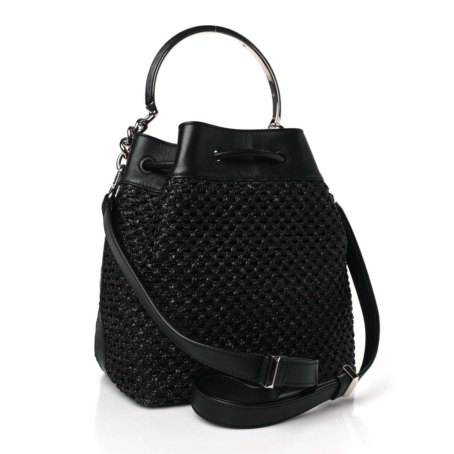 Raffia Net Bon Bon Bag Black