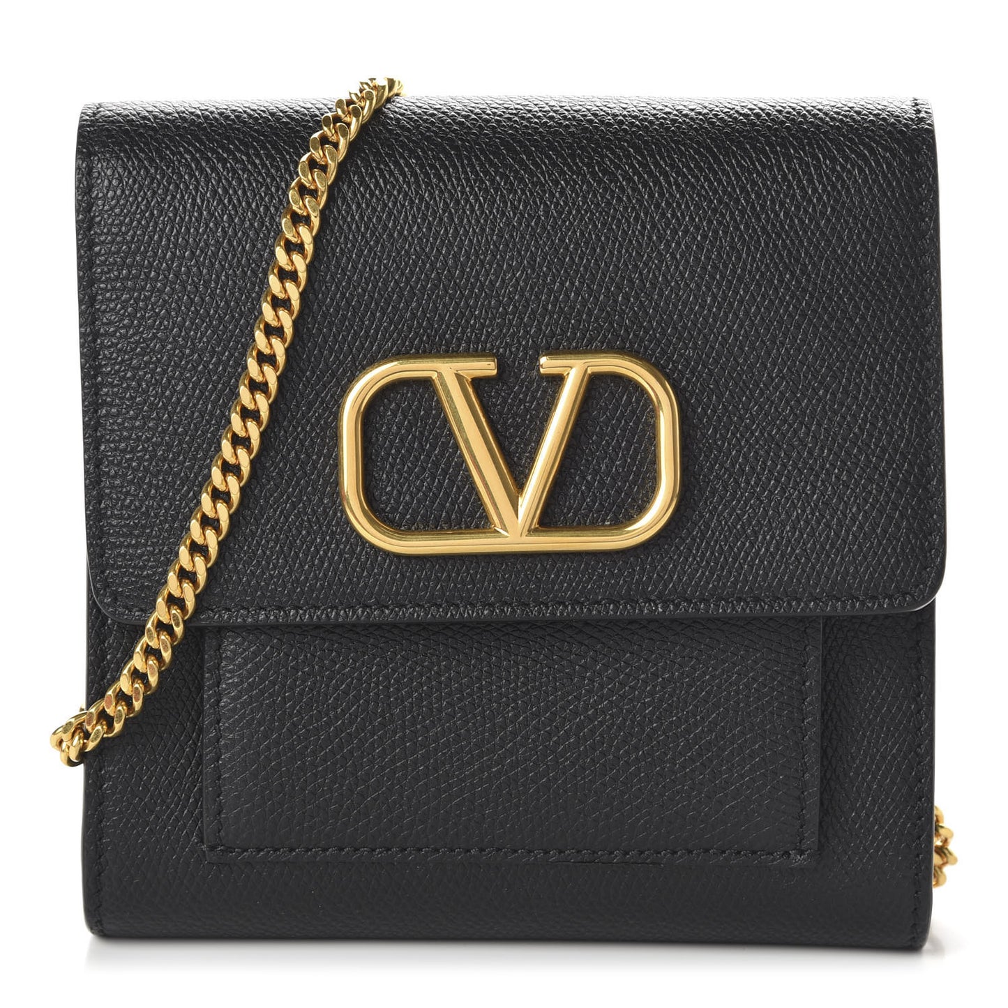 Calfskin VLogo Crossbody Bag Black