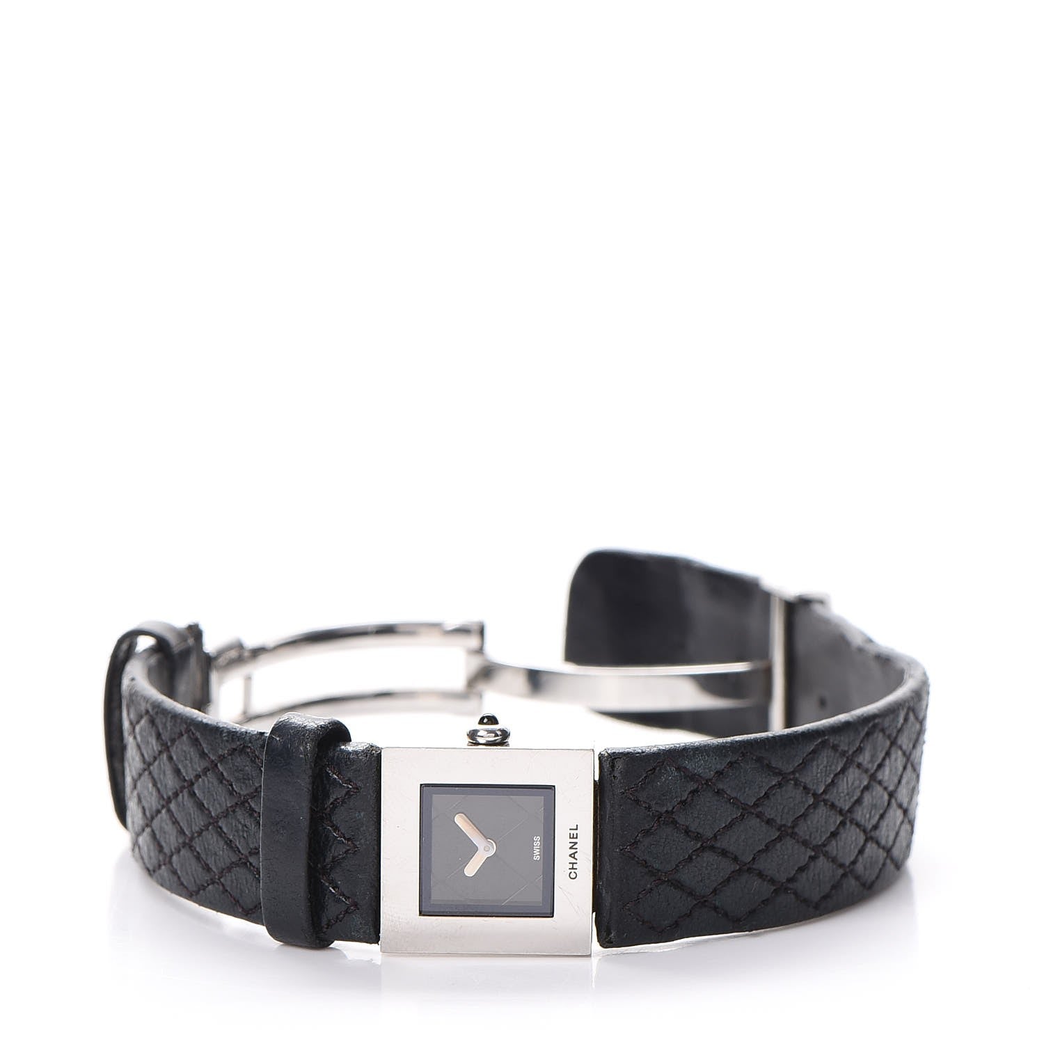 Chanel Stainless Steel Calfskin 19mm Quilted Matelasse Quartz Watch Black 3 of 10
