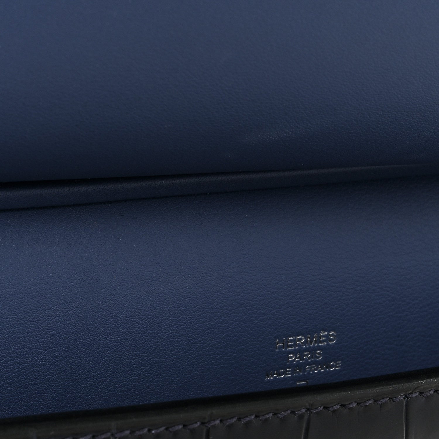 Hermes Evercolor Matte Alligator Multiplis Clutch Bleu Brighton Bleu Marine 10 of 13