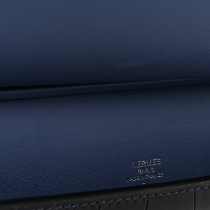 Hermes Evercolor Matte Alligator Multiplis Clutch Bleu Brighton Bleu Marine 10 of 13