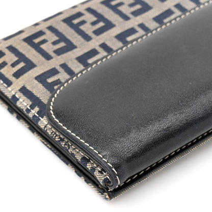 Fendi Zucchino Forever Continental Wallet Navy 11 of 12