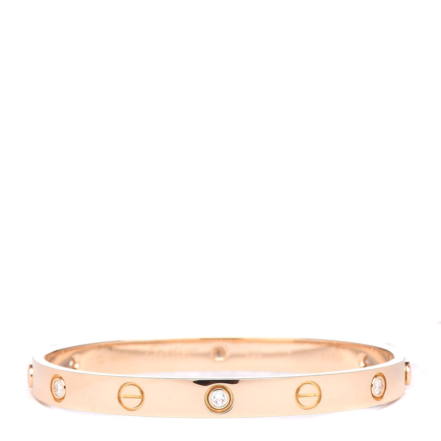 18K Yellow Gold 6 Diamond LOVE Bracelet 17