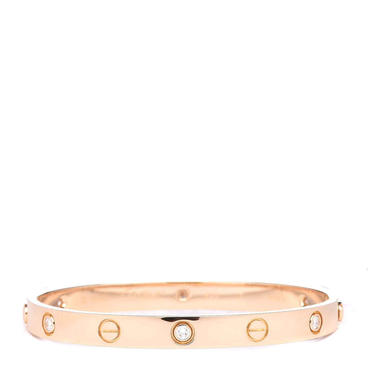 Cartier 18K Yellow Gold 6 Diamond LOVE Bracelet 17 1 of 4