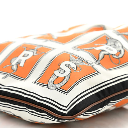 Burberry Satin Mythical Alphabet Drawstring Pouch Orange Black White 9 of 9