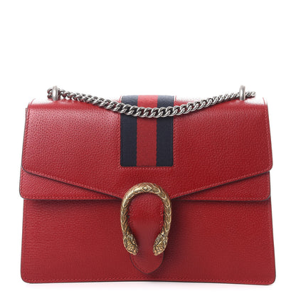 Gucci Textured Calfskin Web Medium Dionysus Shoulder Bag Hibiscus Red 1 of 7