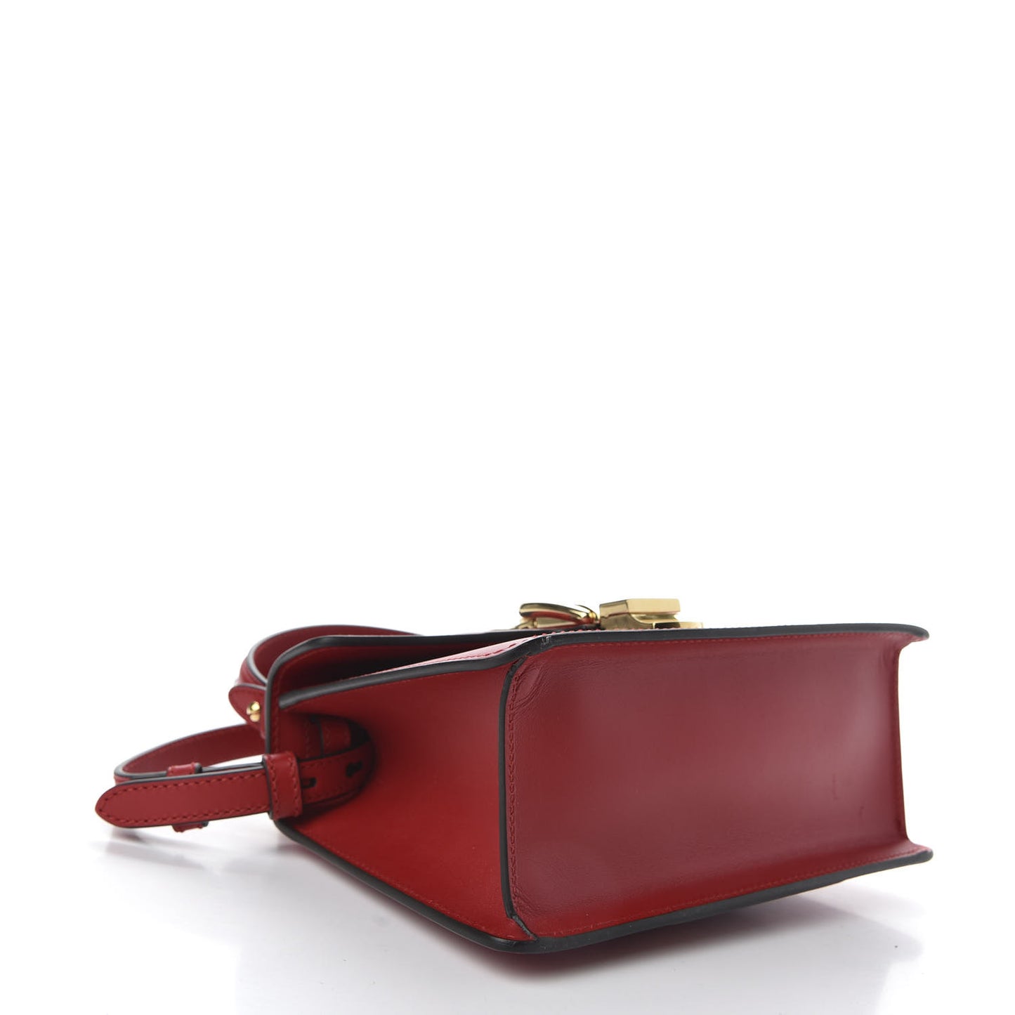 Vitello Fontanella Web Mini Sylvie Top Handle Bag Hibiscus Red