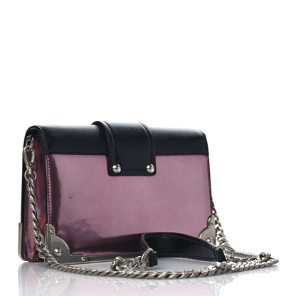 Prada Metallic Vitello Saffiano Cahier Bag Ibisco Black 3 of 8