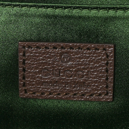 Gucci Monogram Textured Dollar Calfskin Heavy Grosgrain Web Medium Maxi Horsebit Chain Shoulder Bag Beige Ebony New Acero 6 of 9