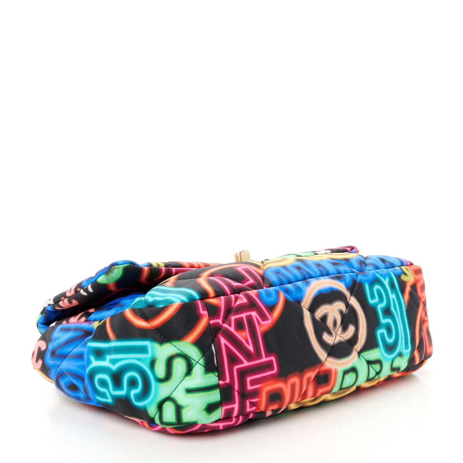 Chanel Fabric Printed Medium Chanel 19 Flap Black Multicolor 4 of 10
