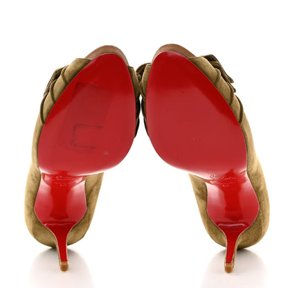 Christian Louboutin Suede Madame Butterfly 85 Pumps 40 Green 5 of 7