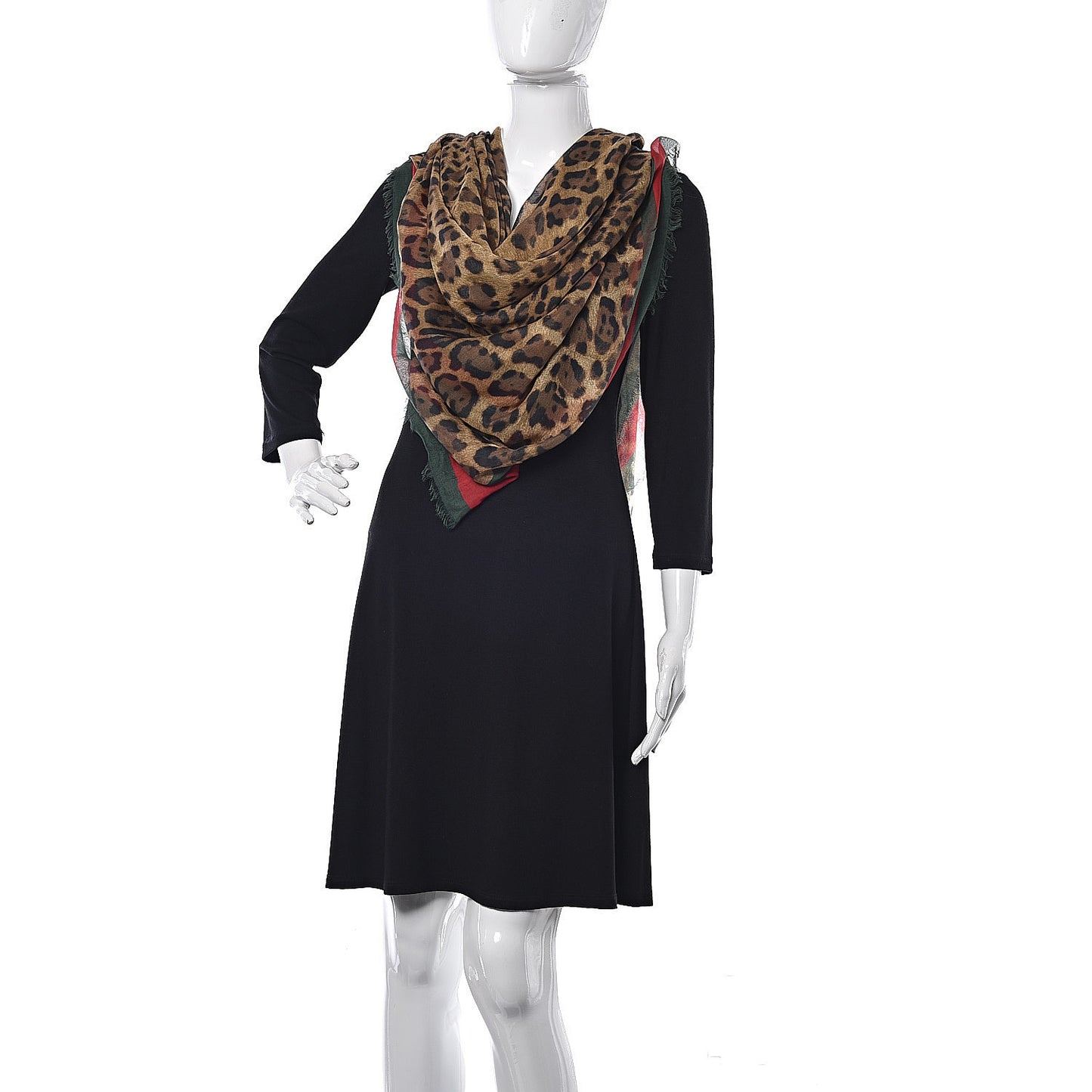 Modal Silk Leopard Web Print Web Scarf