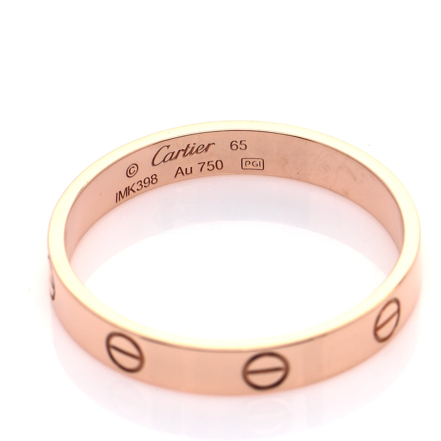 18K Pink Gold 3.5mm LOVE Wedding Band Ring 65 11