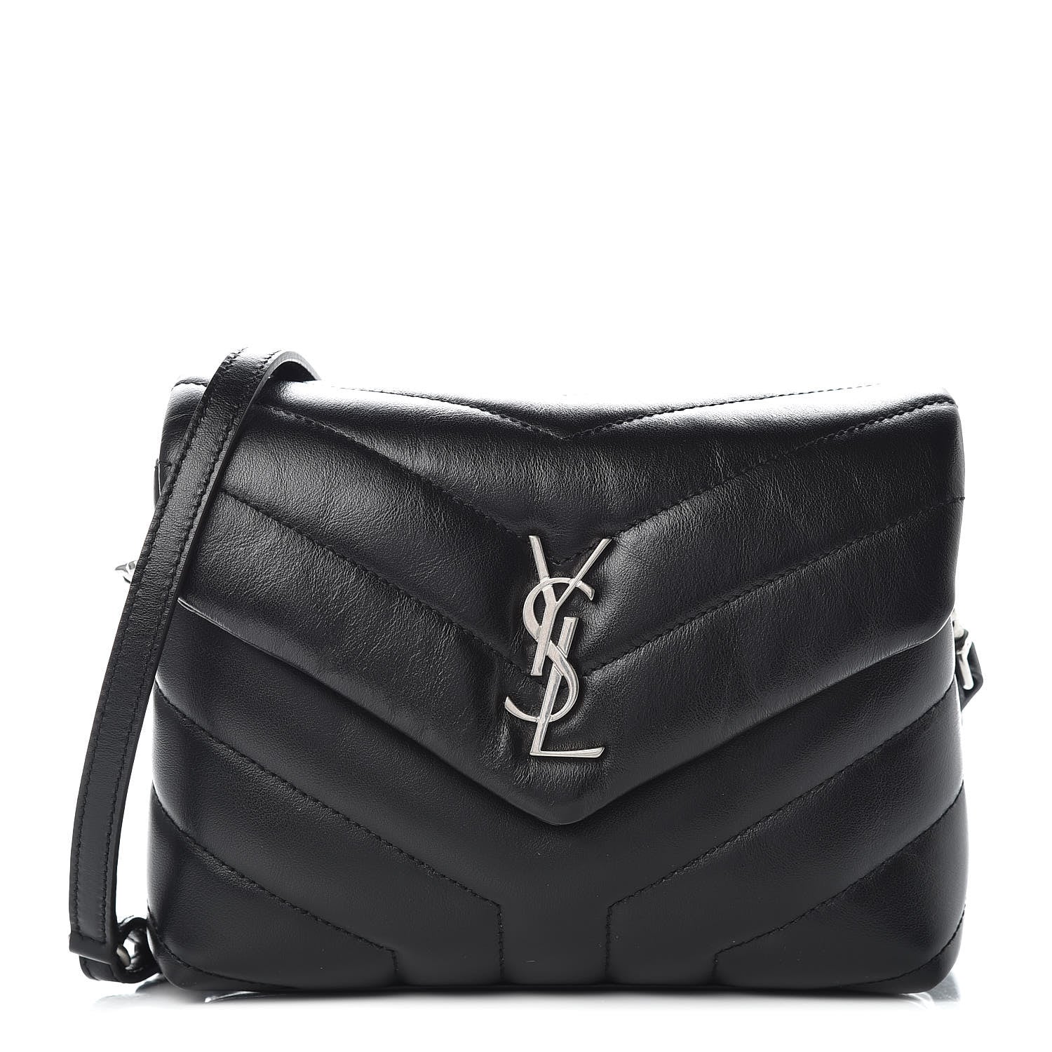 Saint Laurent Calfskin Y Quilted Monogram Toy Loulou Crossbody Bag Black 1 of 11