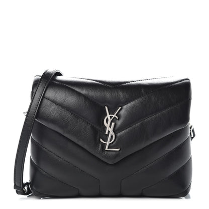 Saint Laurent Calfskin Y Quilted Monogram Toy Loulou Crossbody Bag Black 1 of 11